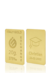 Lingotto Oro regalo per Laurea 9 Kt da 20 gr. - Idea Regalo Eventi Celebrativi - IGE Gold
